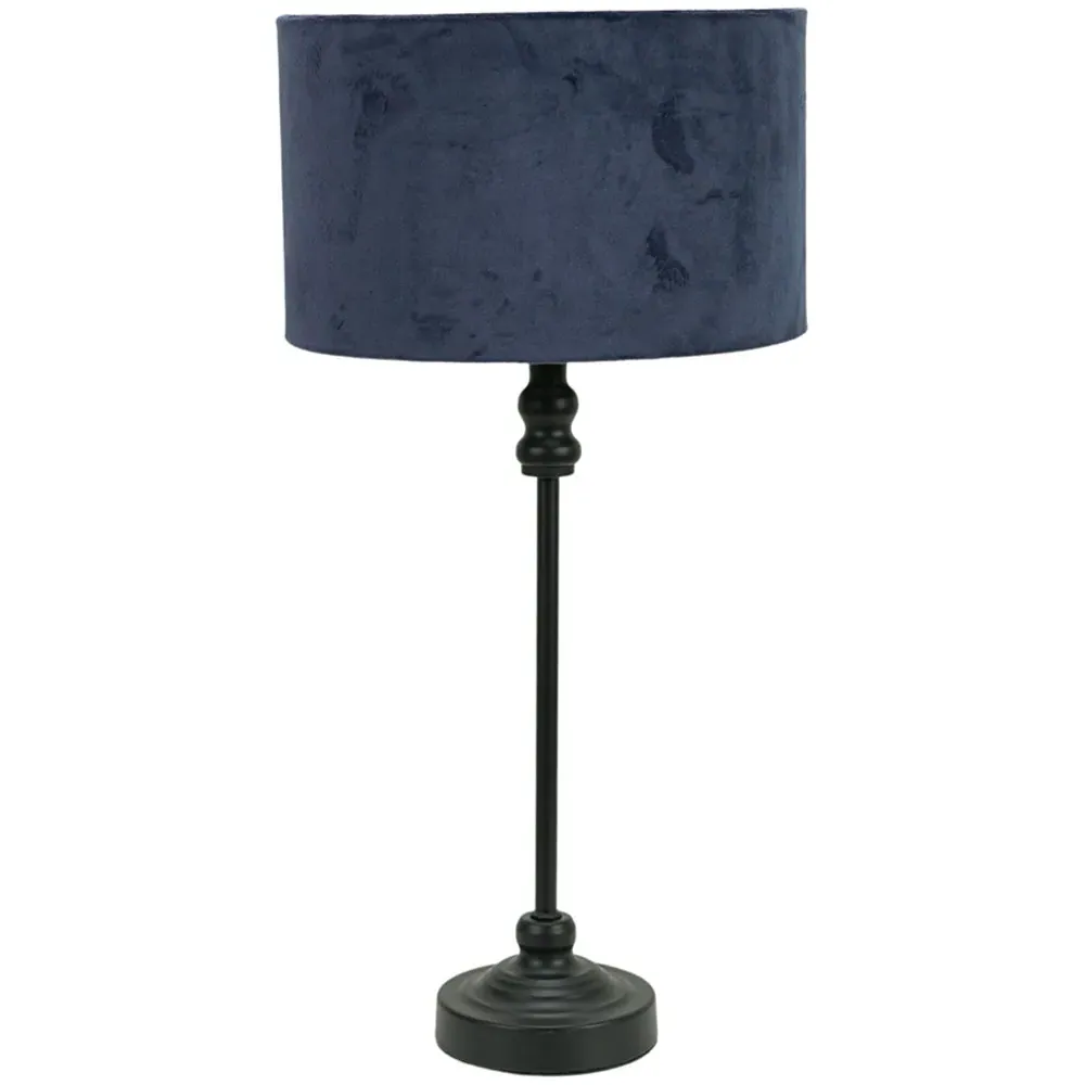 Maggie Candlestick LED Table Lamp - Black, Velvet