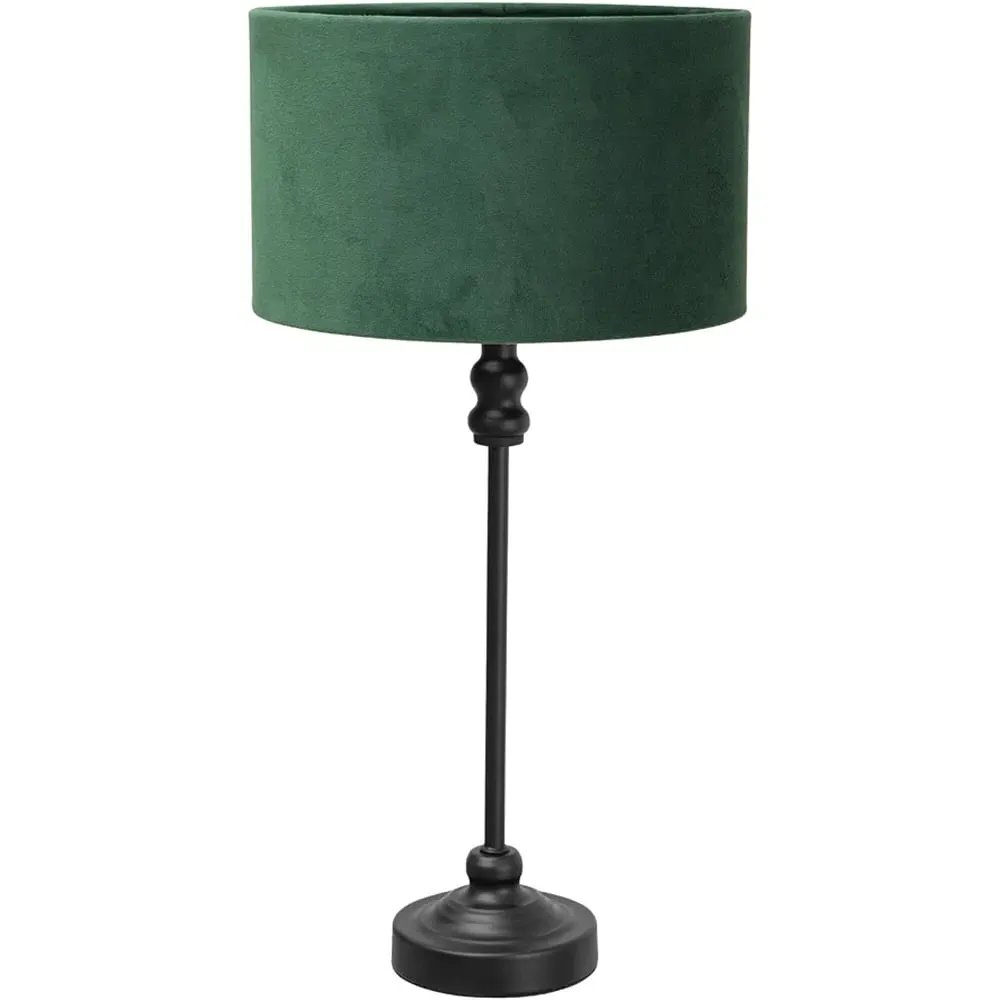 Maggie Candlestick LED Table Lamp - Black, Velvet image