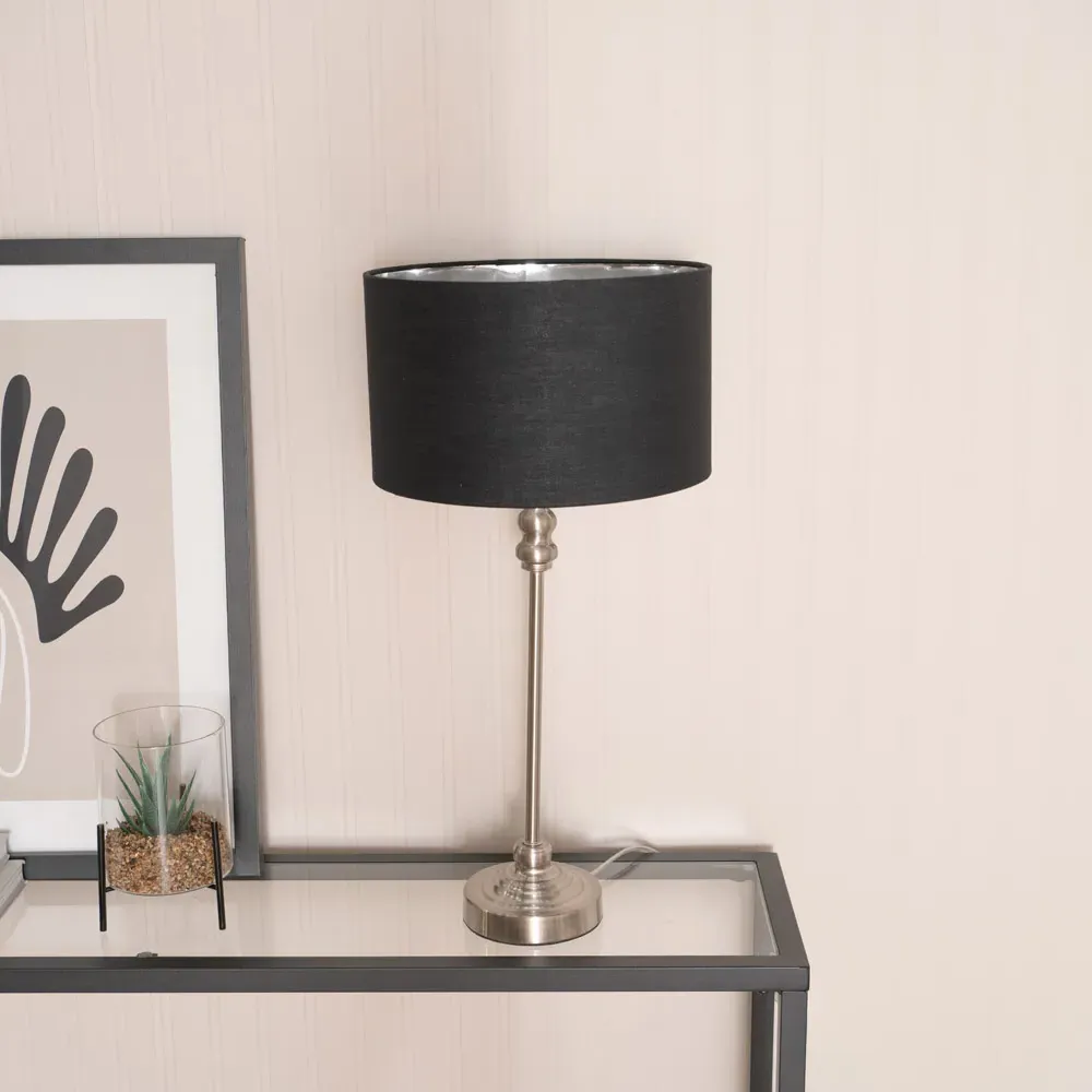 Maggie Candlestick LED Table Lamp - Chrome, Metal