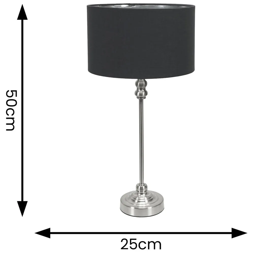 Maggie Candlestick LED Table Lamp - Chrome, Metal