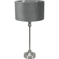 Maggie Candlestick LED Table Lamp - Chrome, Velvet