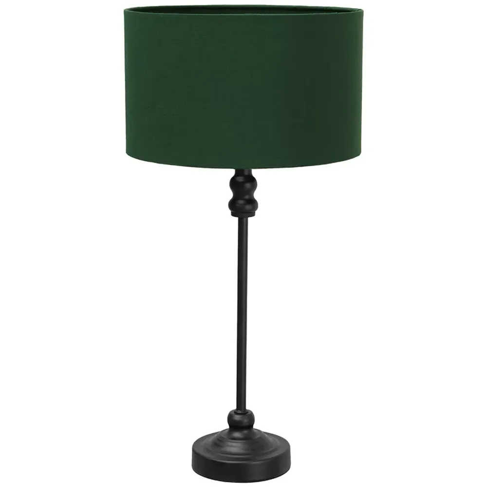 Maggie Candlestick LED Table Lamp - Forest Green, Metal