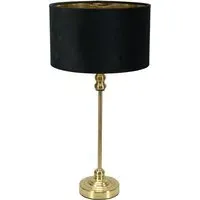 Maggie Candlestick LED Table Lamp - Gold, Black Velvet