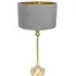 Maggie Candlestick LED Table Lamp - Gold, Grey Fabric