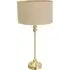 Maggie Candlestick LED Table Lamp - Gold, Natural Fabric
