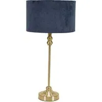 Maggie Candlestick LED Table Lamp - Gold, Velvet