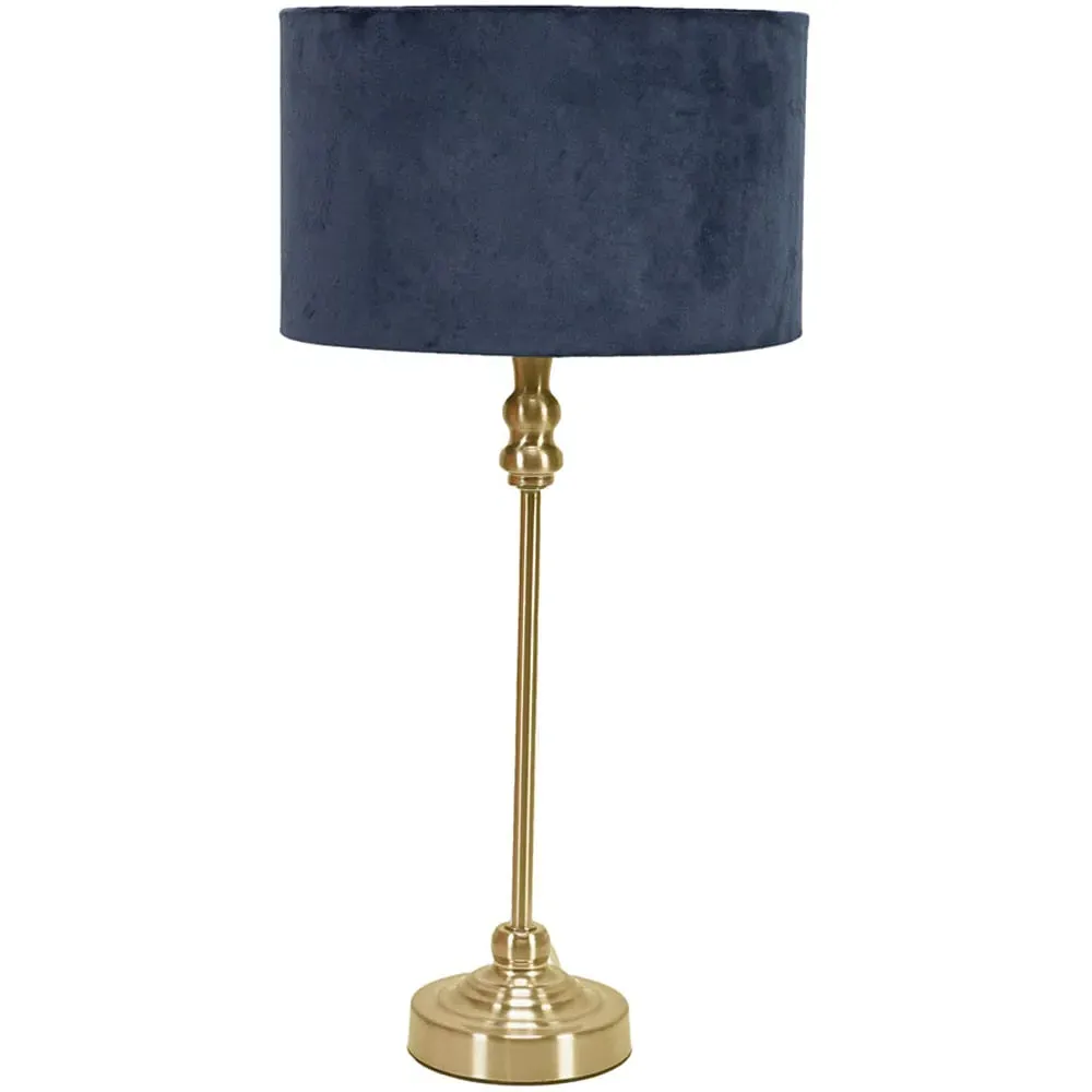 Maggie Candlestick LED Table Lamp - Gold, Velvet