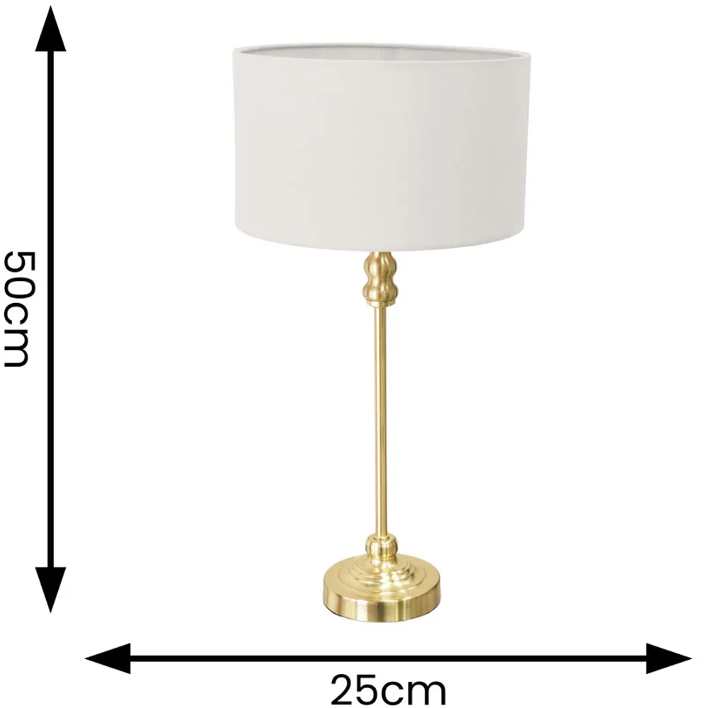 Maggie Candlestick LED Table Lamp - Grey, Gold