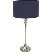 Maggie Candlestick LED Table Lamp - Navy Blue, Chrome