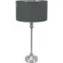 Maggie Candlestick LED Table Lamp with Charcoal Shade - Chrome