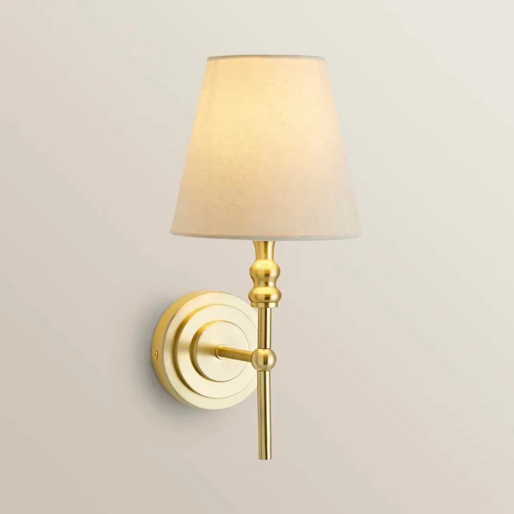 Maggie Candlestick LED Wall Light - Gold, Linen