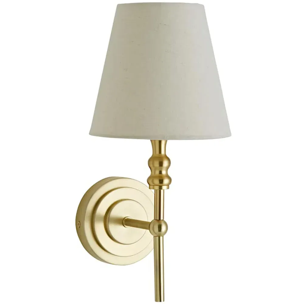 Maggie Candlestick LED Wall Light - Gold, Linen image