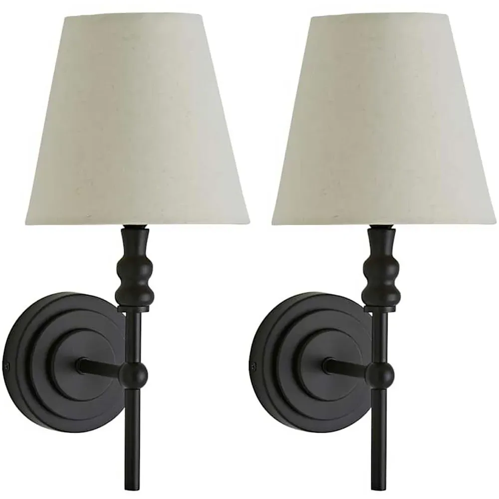 Maggie Candlestick Wall Lights 2 Pack - Black image