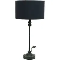 Maggie Drum Shade Candlestick LED Table Lamp - Black