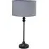 Maggie Drum Shade Candlestick LED Table Lamp - Black, Velvet