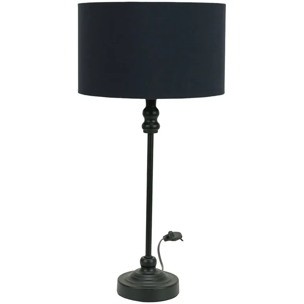 Maggie Drum Shade Candlestick LED Table Lamp - Black