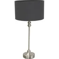 Maggie Drum Shade Candlestick LED Table Lamp - Charcoal, Chrome