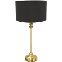 Maggie Drum Shade Candlestick LED Table Lamp - Charcoal, Gold