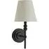 Maggie Linen Shade Candlestick LED Wall Light - Black