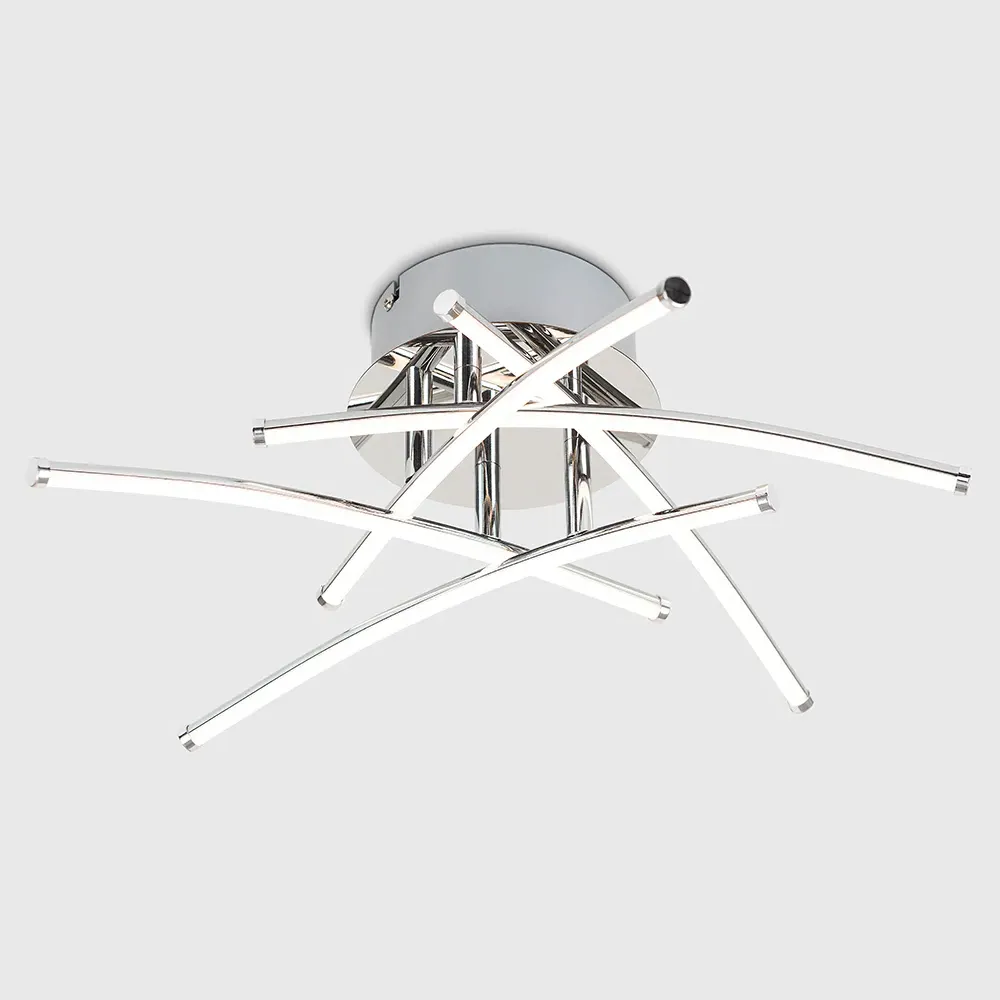 Marais Flush LED Ceiling Fitting - Silver, Chrome