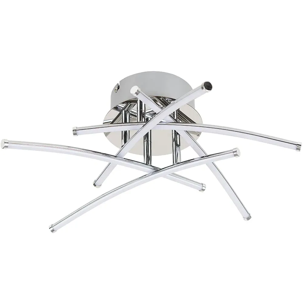 Marais Flush LED Ceiling Fitting - Silver, Chrome image