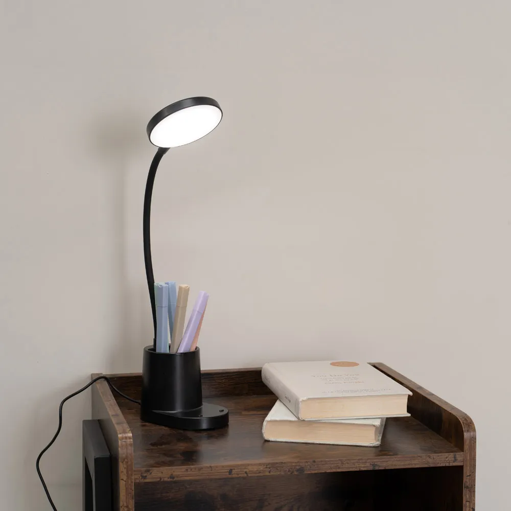 Marco Dimmable LED Table Lamp with Pen Pot - Black