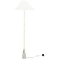 Margot Taper Shade LED Floor Lamp - White, Marble