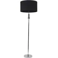Marissa Drum Shade LED Floor Lamp - Black, Fabric