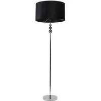 Marissa Reni Floor Lamp with Chrome Ball - Black, Velvet