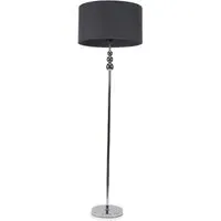 Marissa Reni LED Floor Lamp with Chrome Ball - Charcoal Grey