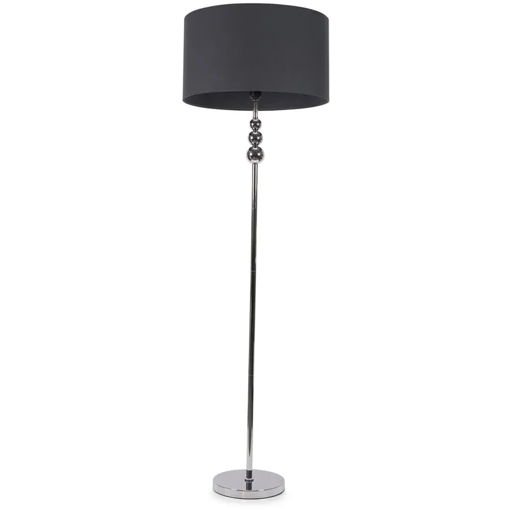 Marissa Reni LED Floor Lamp with Chrome Ball - Charcoal Grey
