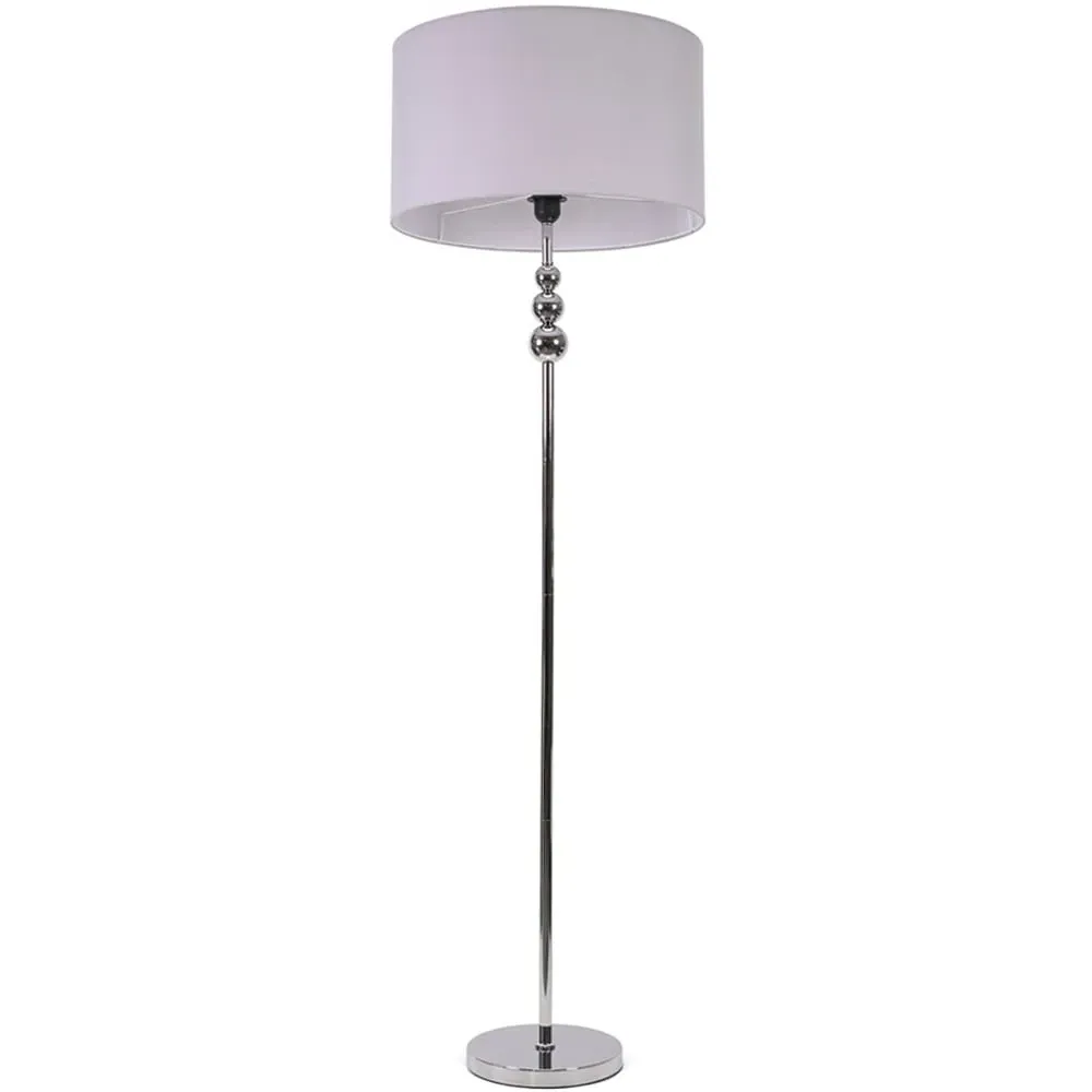 Marissa Reni LED Floor Lamp with Chrome Ball - Grey
