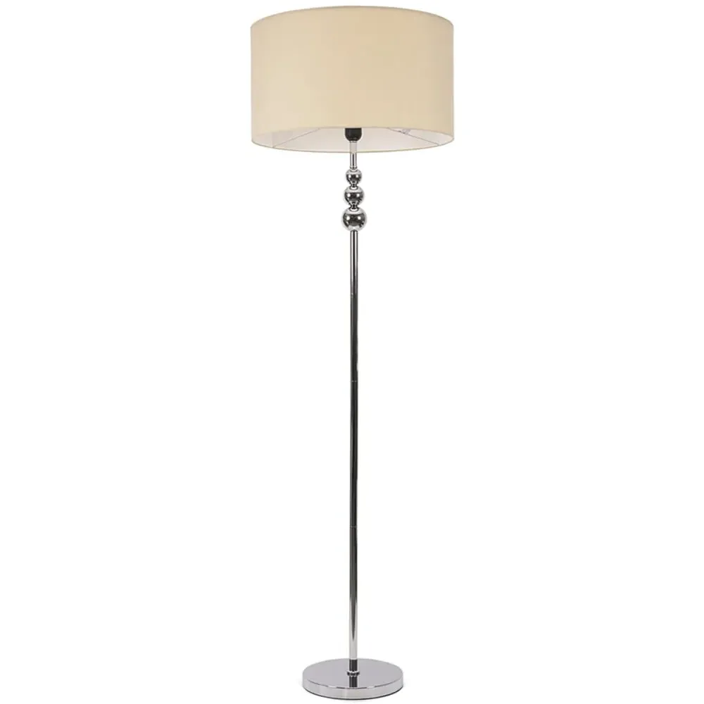 Marissa Reni LED Floor Lamp with Chrome Ball - Natural