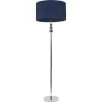 Marissa Reni LED Floor Lamp with Chrome Ball - Navy Blue