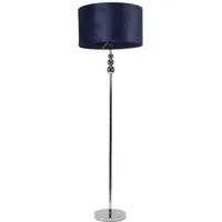 Marissa Reni LED Floor Lamp with Chrome Ball - Navy Blue