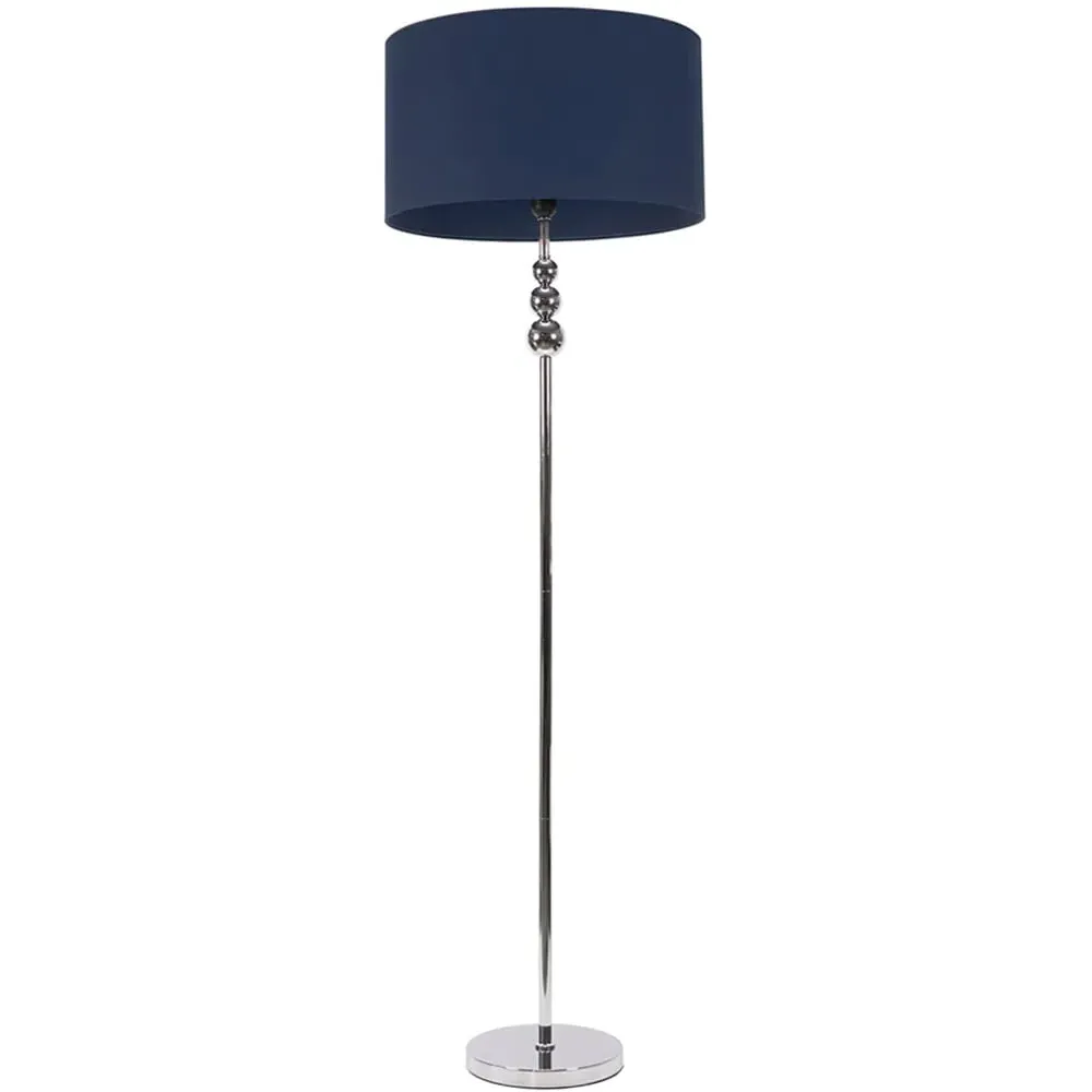 Marissa Reni LED Floor Lamp with Chrome Ball - Navy Blue image