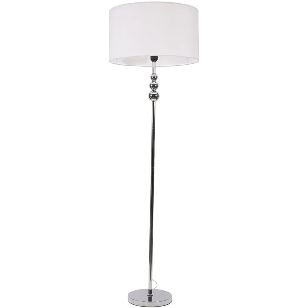 Marissa Reni LED Floor Lamp with Chrome Ball - White