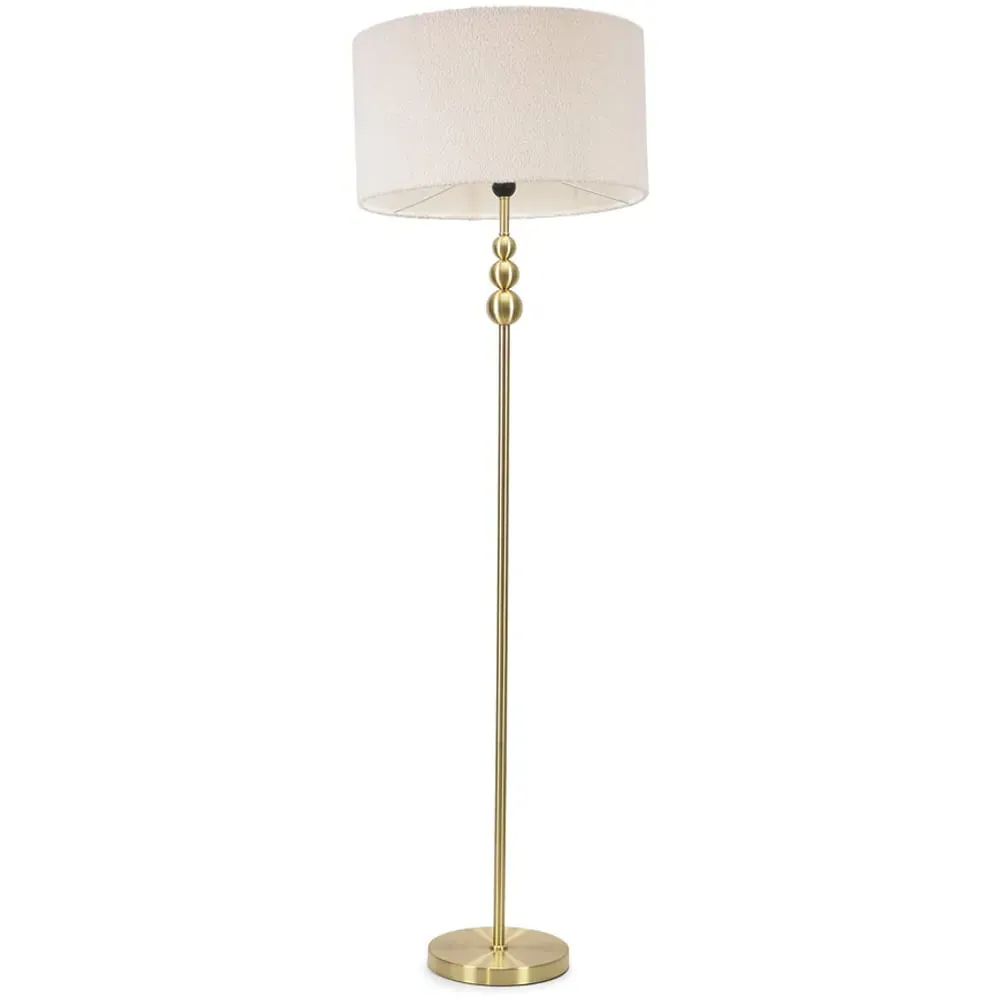 Marissa Reni LED Floor Lamp with Gold Ball - Cream