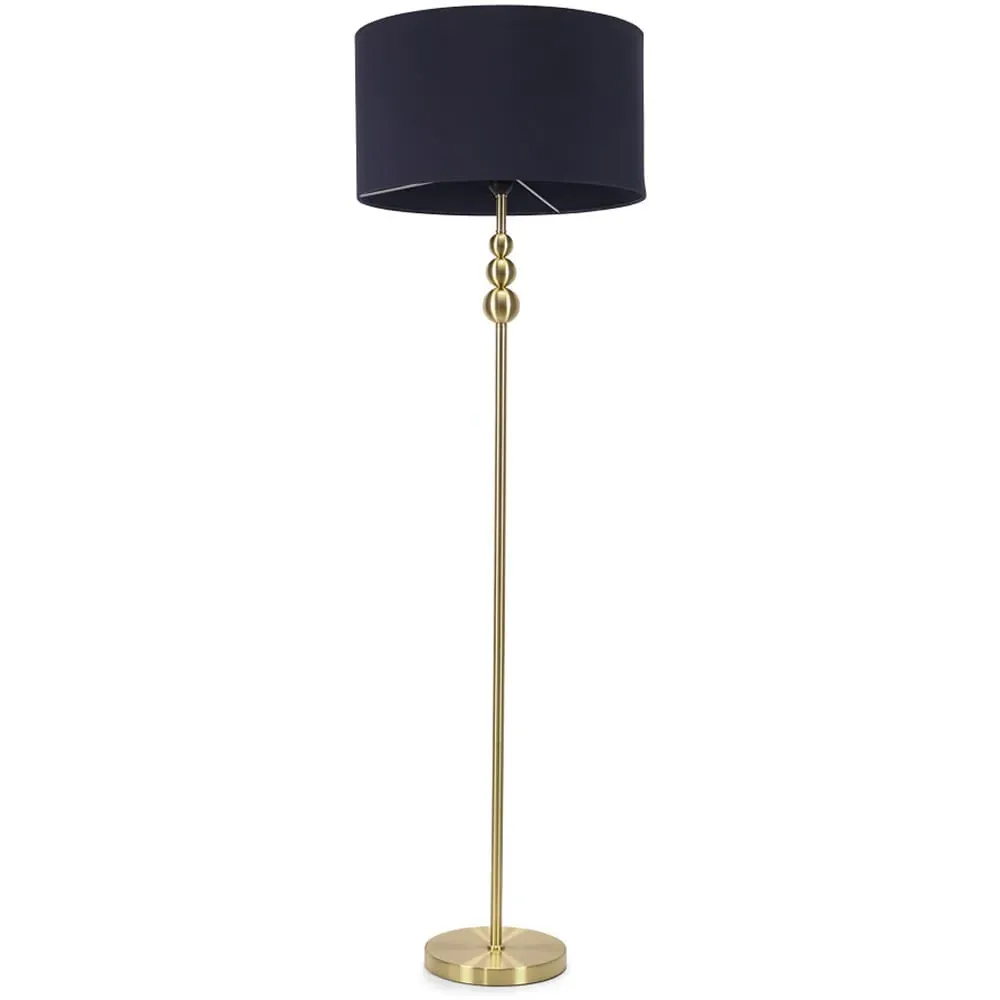 Marissa Reni LED Floor Lamp with Gold Ball - Navy Blue