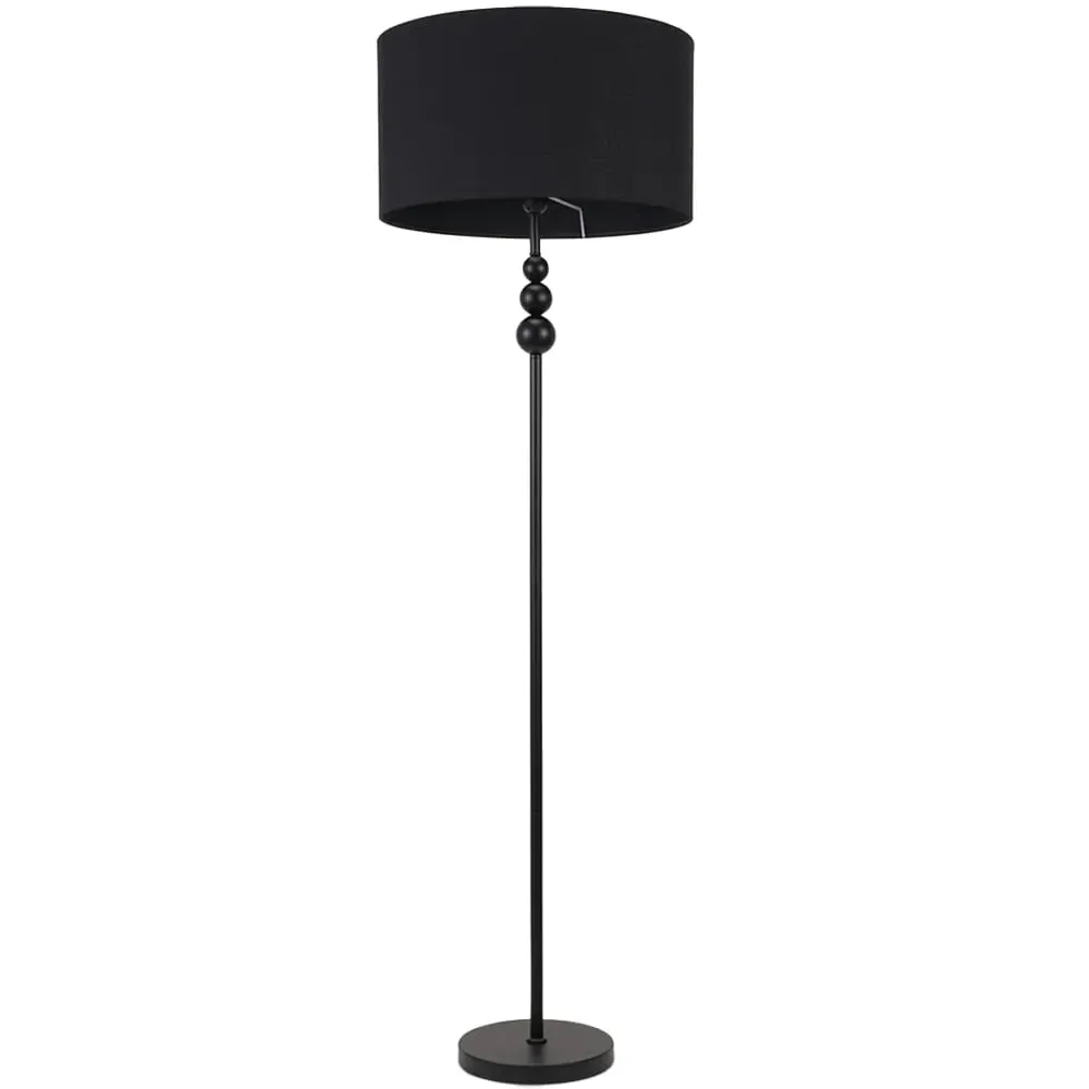 Marissa Stacked Ball Floor Lamp - Black, Fabric