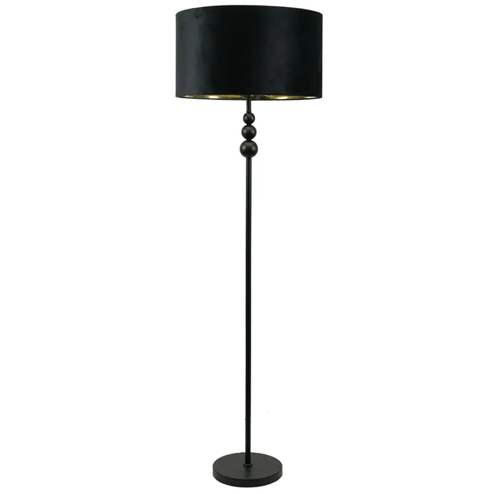 Marissa Stacked Ball Floor Lamp - Black, Velvet