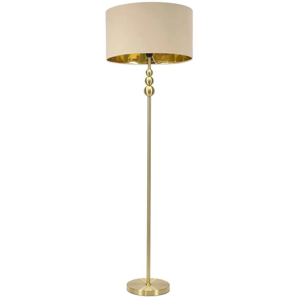 Marissa Stacked Ball Floor Lamp - Gold, Beige
