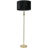 Marissa Stacked Ball Floor Lamp - Gold, Black Velvet