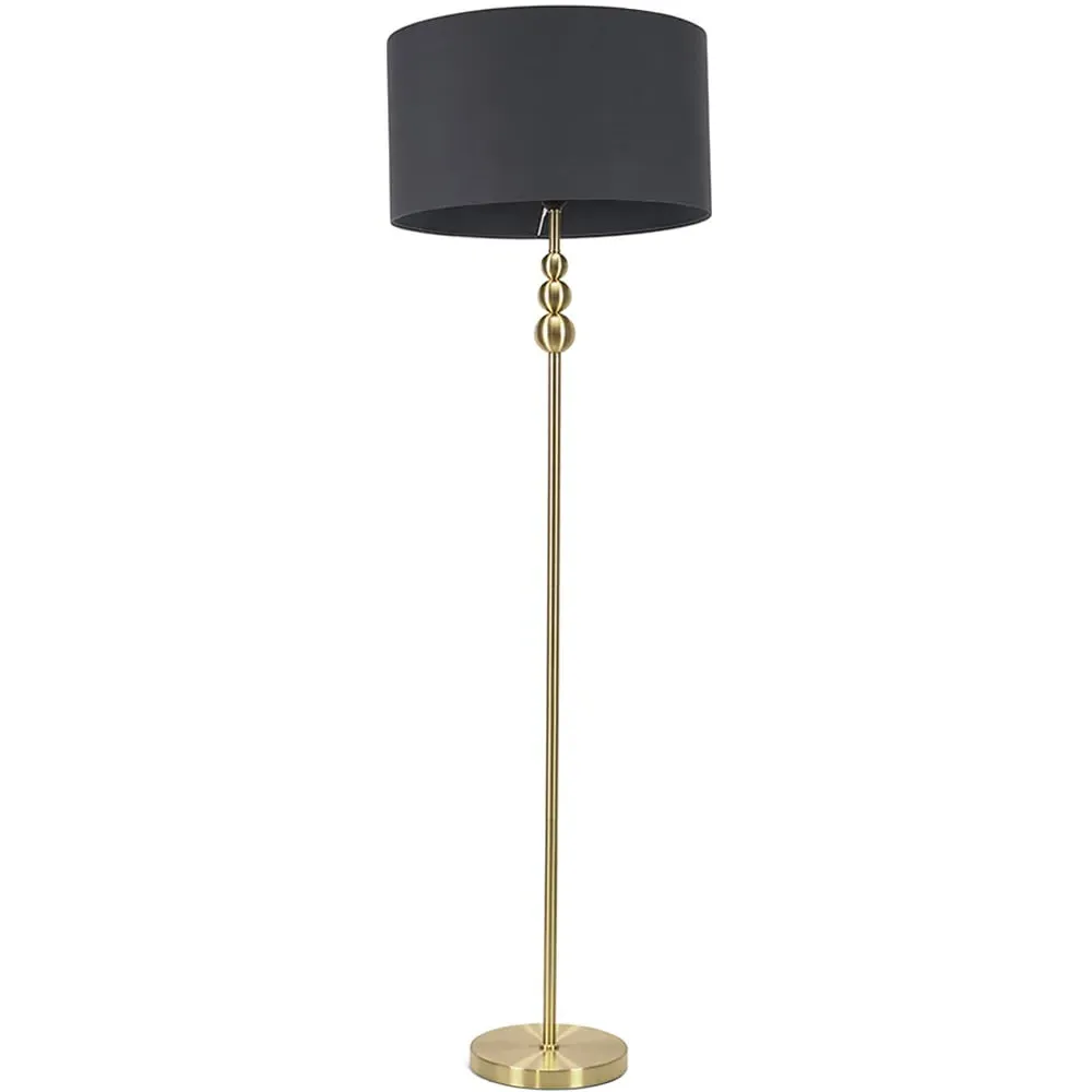 Marissa Stacked Ball Floor Lamp - Gold, Charcoal Grey