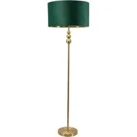 Marissa Stacked Ball Floor Lamp - Gold, Forest Green Velvet