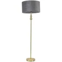 Marissa Stacked Ball Floor Lamp - Gold, Grey Velvet