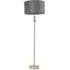Marissa Stacked Ball Floor Lamp - Gold, Grey Velvet
