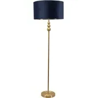 Marissa Stacked Ball Floor Lamp - Gold, Navy Blue Velvet