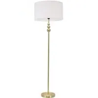 Marissa Stacked Ball Floor Lamp - Gold, White Fabric