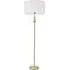 Marissa Stacked Ball Floor Lamp - Gold, White Fabric